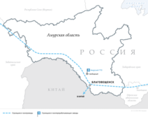 Схема магистральных газопроводов в Амурской области