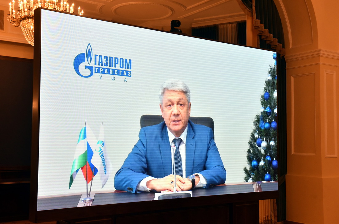 Генеральный директор ООО «Газпром трансгаз Уфа» Шамиль Шарипов во время выступления на предновогоднем селекторном совещании
